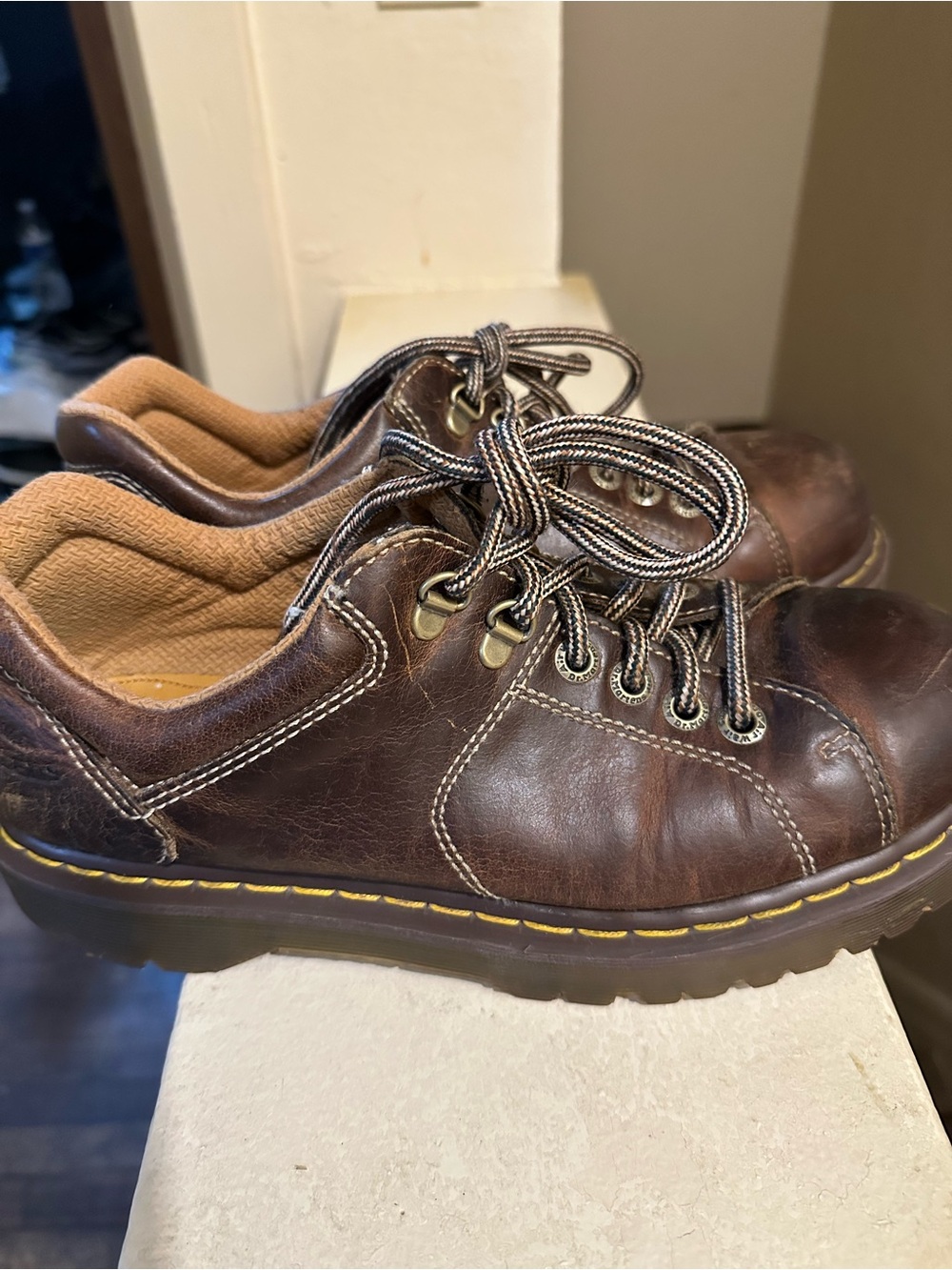 Dr. Martens Brown Leather Lace-Up Oxford Shoes